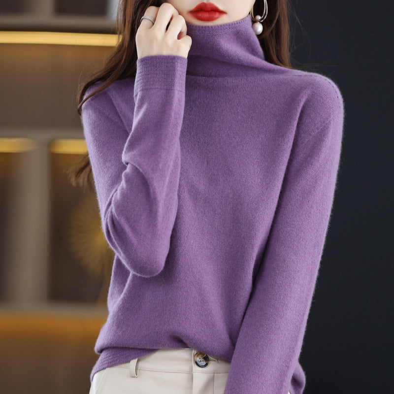 Chloé Montclair Glamour Wool Sweater Luxe Wool Blend Timeless Turtleneck For Women
