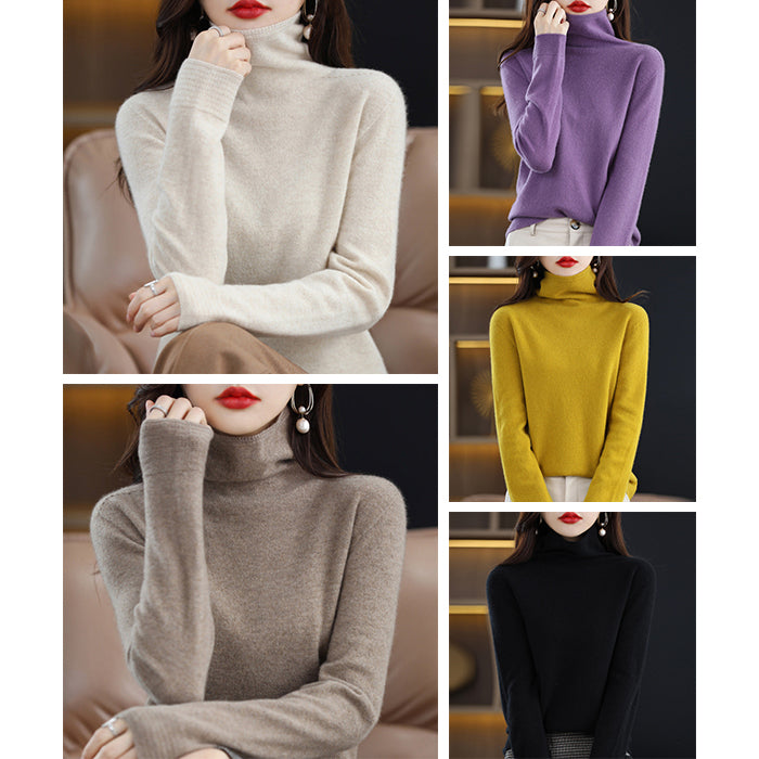 Chloé Montclair Glamour Wool Sweater Luxe Wool Blend Timeless Turtleneck For Women
