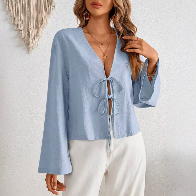Chloé Montclair Villarosa LaceUp Blouse