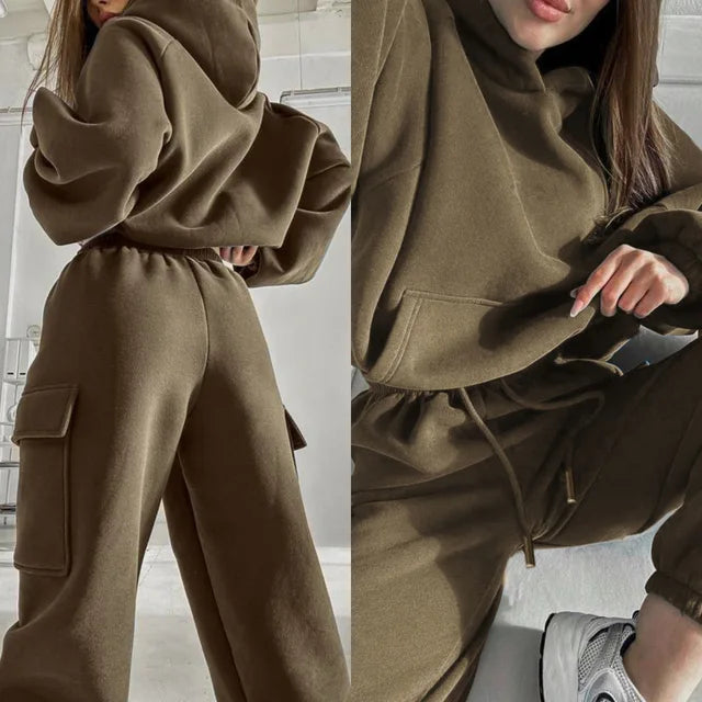 Women’s Casual Hooded Tracksuit | Stylish Two-Piece Jogger