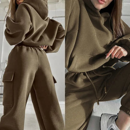 Women’s Casual Hooded Tracksuit | Stylish Two-Piece Jogger