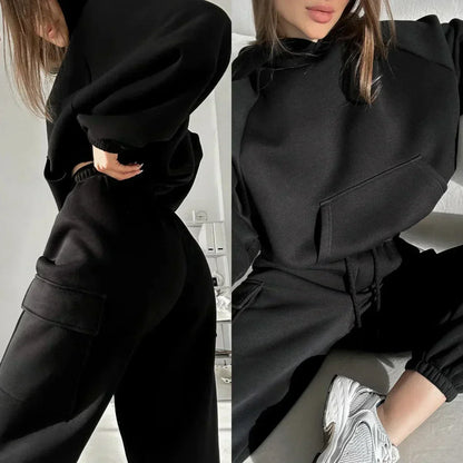 Women’s Casual Hooded Tracksuit | Stylish Two-Piece Jogger