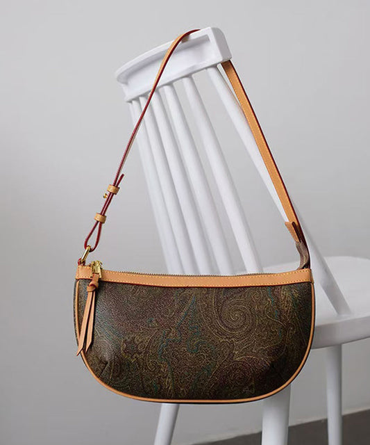 Sac hobo élégant en cuir jacquard marron solide et durable - TrendAura