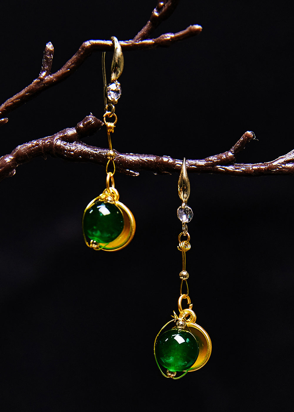 Boucles d'oreilles pendantes en dorure avec bol béni turquoise chic - TrendAura