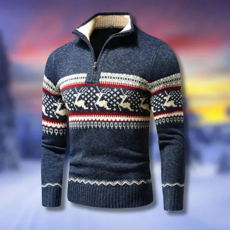 Austin - Men's Christmas zip-up sweater