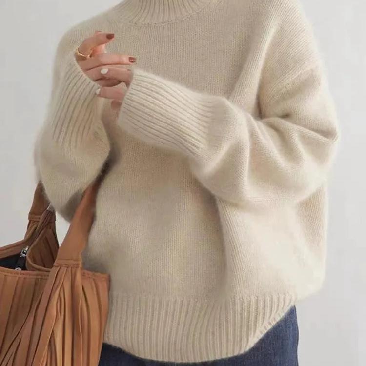 Oversized Cashmere Turtleneck Sweater For Women Ultra Soft Warmth And Lightweight Comfort