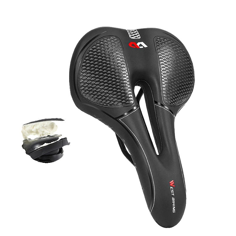Comfortable bike saddle against saddle pain for road and mountain bikes - Waterproof and ergonomic