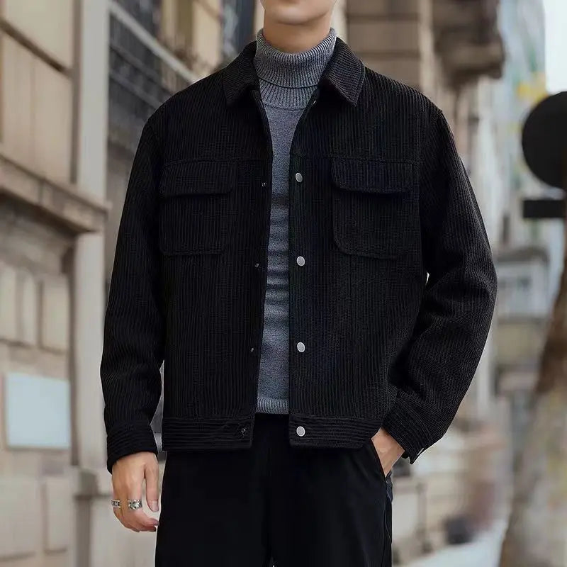 Cord jacket for men in retro style
