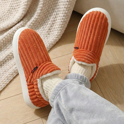 Couples Corduroy Slipper Boots With Warm Fleece Lining And Arch Support For Cozy Winter Nights