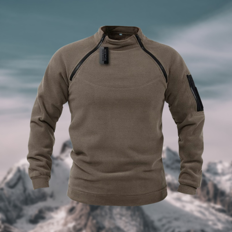 Parker Tactical Fleece Pullover For Men With Lightweight Warmth And Wind Resistant Fabric And Tactical Sleeve Pocket