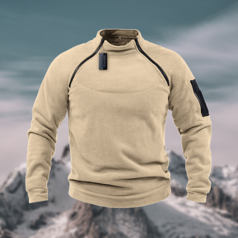 Parker Tactical Fleece Pullover For Men With Lightweight Warmth And Wind Resistant Fabric And Tactical Sleeve Pocket