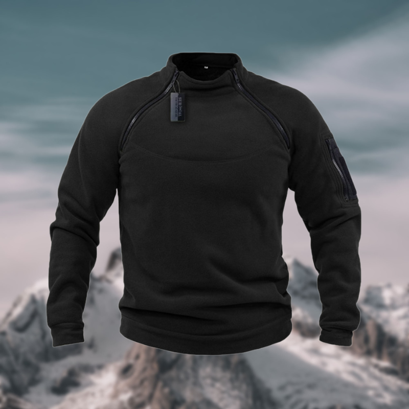 Parker Tactical Fleece Pullover For Men With Lightweight Warmth And Wind Resistant Fabric And Tactical Sleeve Pocket