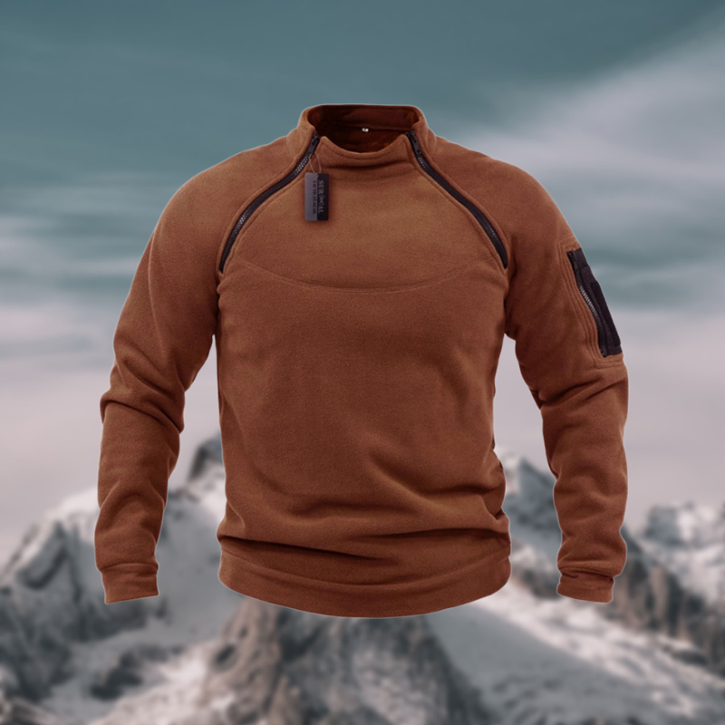 Parker Tactical Fleece Pullover For Men With Lightweight Warmth And Wind Resistant Fabric And Tactical Sleeve Pocket