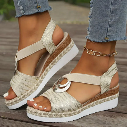 Cressida Metallic Accent Wedge