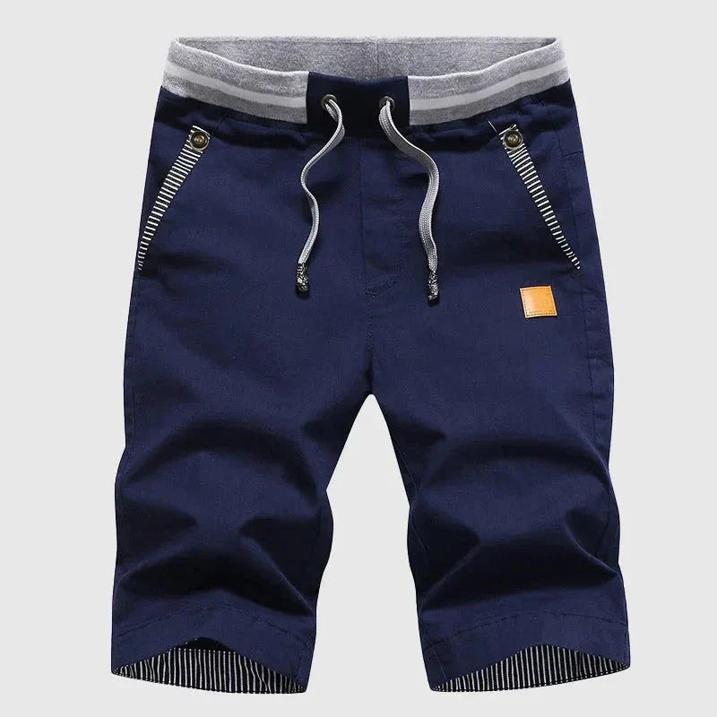 Josh Unisex Elastic Waist Cotton Summer Shorts With Drawstring Breathable Lightweight Beachwear