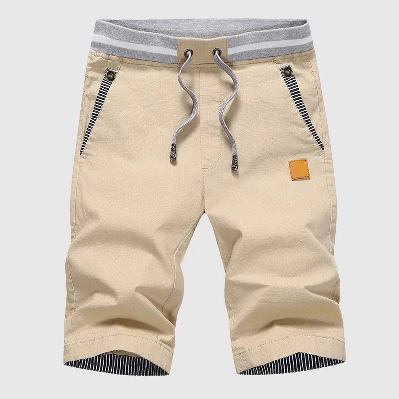 Josh Unisex Elastic Waist Cotton Summer Shorts With Drawstring Breathable Lightweight Beachwear