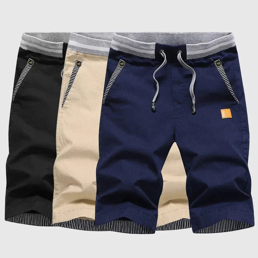 Josh Unisex Elastic Waist Cotton Summer Shorts With Drawstring Breathable Lightweight Beachwear