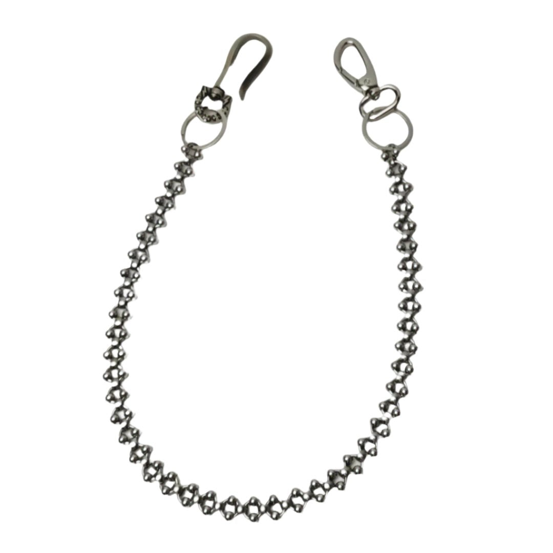 Stainless Steel Beaded Wallet Chain - TrendAura
