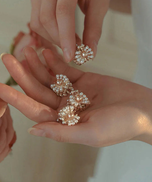 Pince à cheveux mignonne en alliage doré et perle, quatre combinaisons possibles - TrendAura
