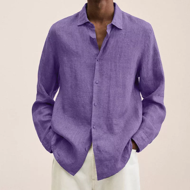 Noah Linen Shirt For Men - Breathable Linen, All Day Comfort, Turn-Down Collar, Casual Essential