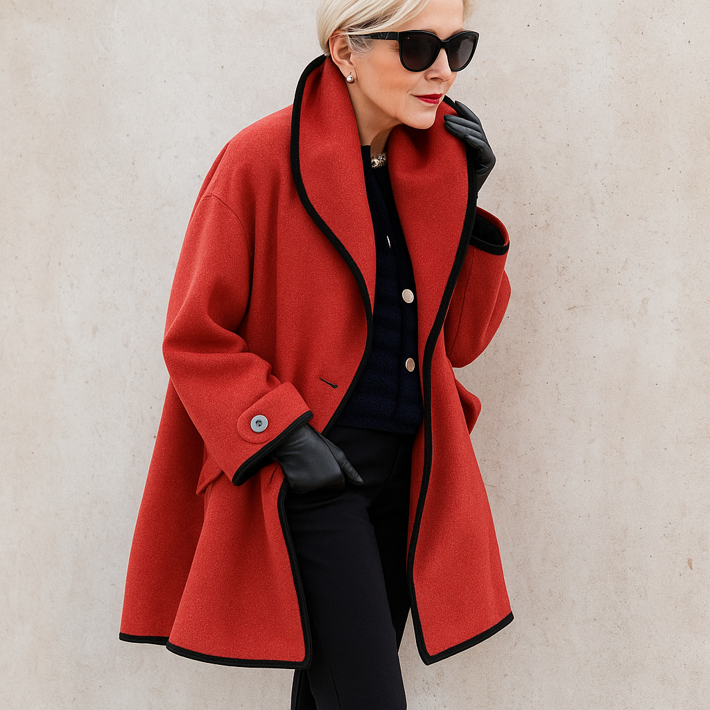 Women's Winter Trench Coat | With Contrast Trim Casual