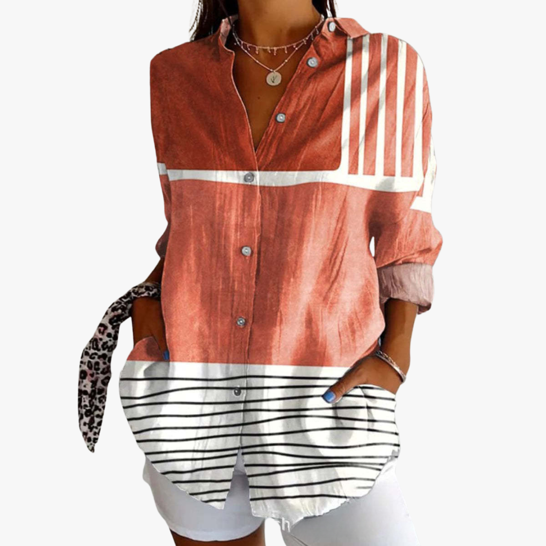 Beatrix | Embroidered Linen Blouse for Women with Handcrafted Embroidery