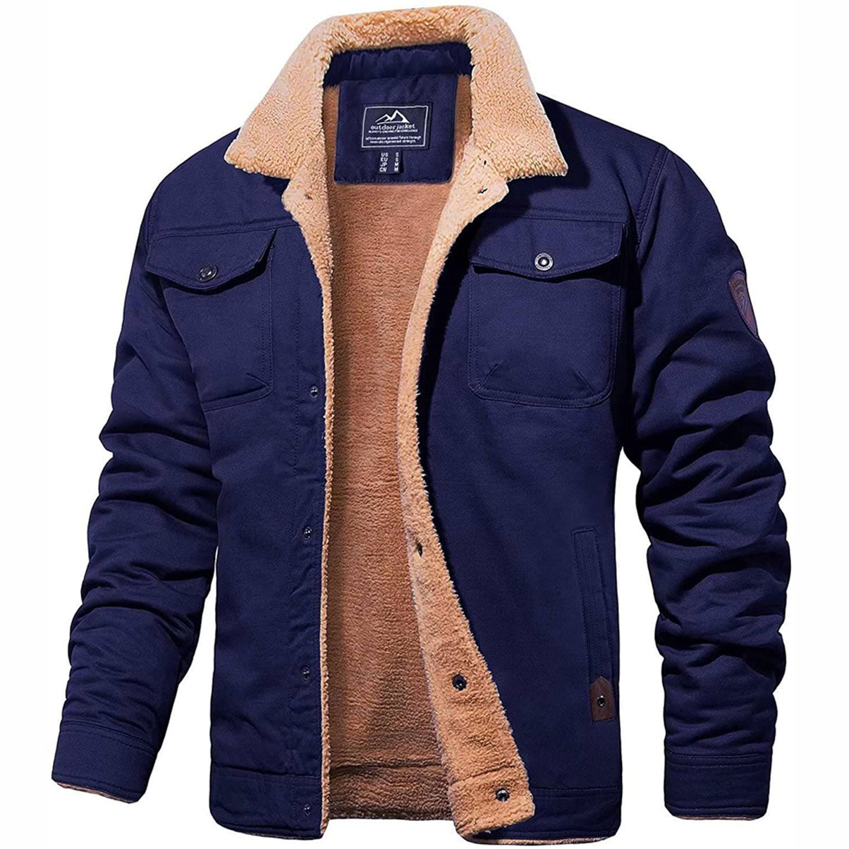 Brian Warm Lined Outdoor Casual Jacket For Men By TrendAura Thick Sherpa Lined Winter Outerwear