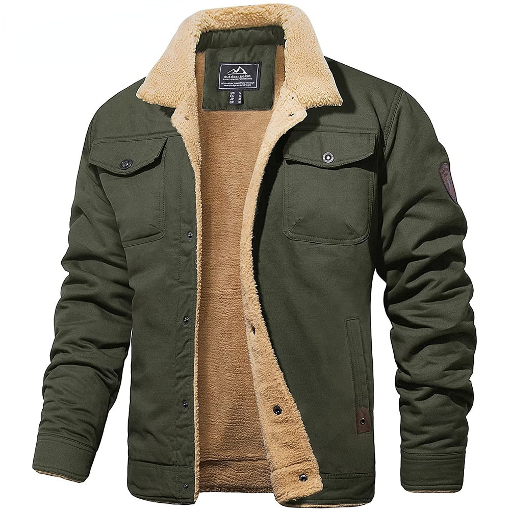 TrendAura Damian Sherpa Jacket With Rugged Cotton Blend Exterior And Soft Fleece Lining For Everyday Workwear