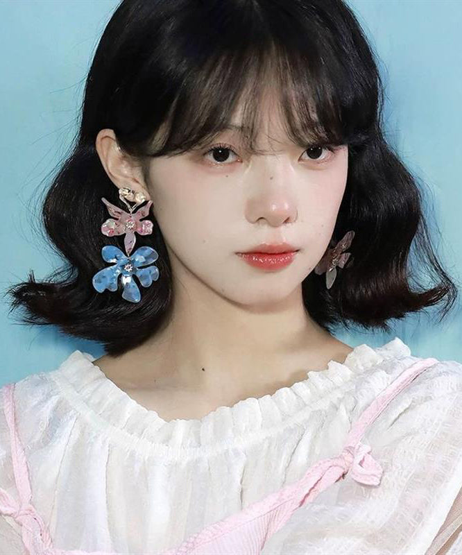 Boucles d'oreilles pendantes en résine et alliage colorblock à faire soi-même - TrendAura