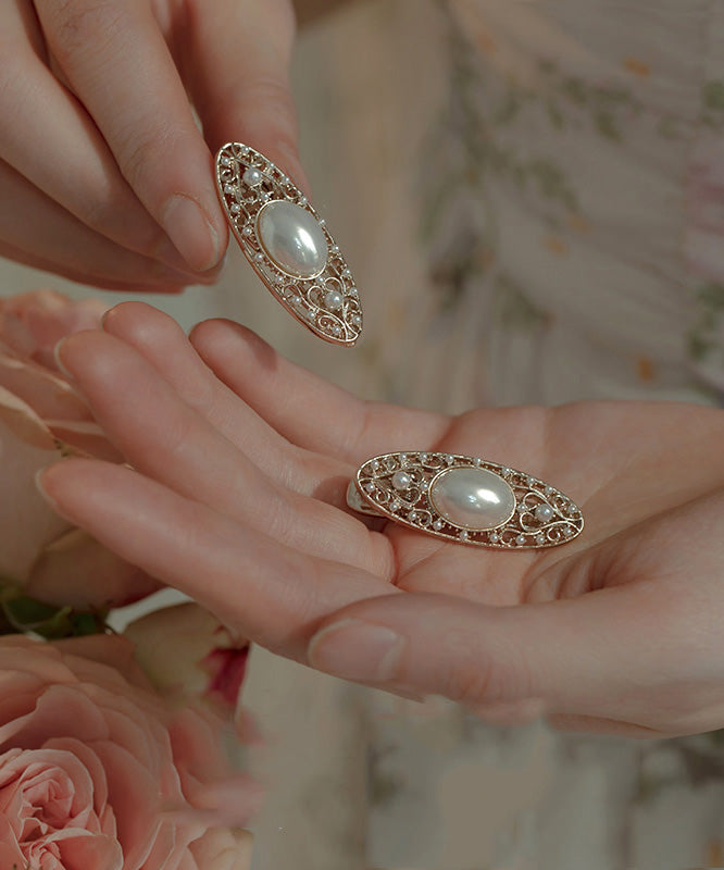 Épingle à cheveux en alliage de soie avec perles creuses DIY - TrendAura