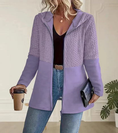 Women's Zip-Up Hoodie with Front Pockets and Adjustable Hood