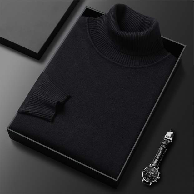 Logan Cashmere Turtleneck Sweater By TrendAura Soft Cashmere Cotton Blend Winter Knit