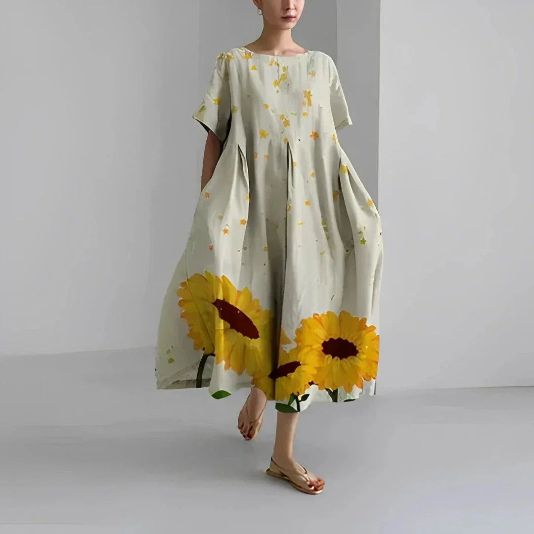 Dahlia Boho Floral Flowy Maxi Dress