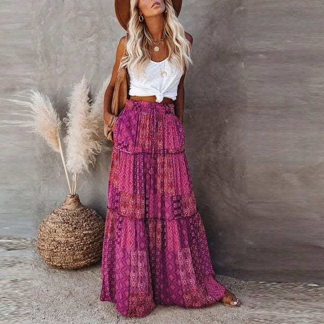 Women's Boho Maxi Skirt