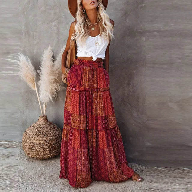 Women's Boho Maxi Skirt