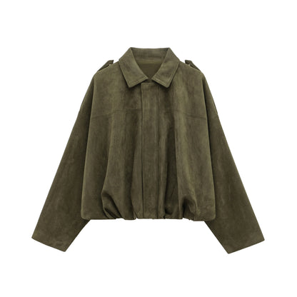 Women's bomber jacket made of suede