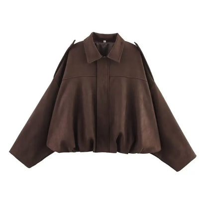 Women's bomber jacket made of suede