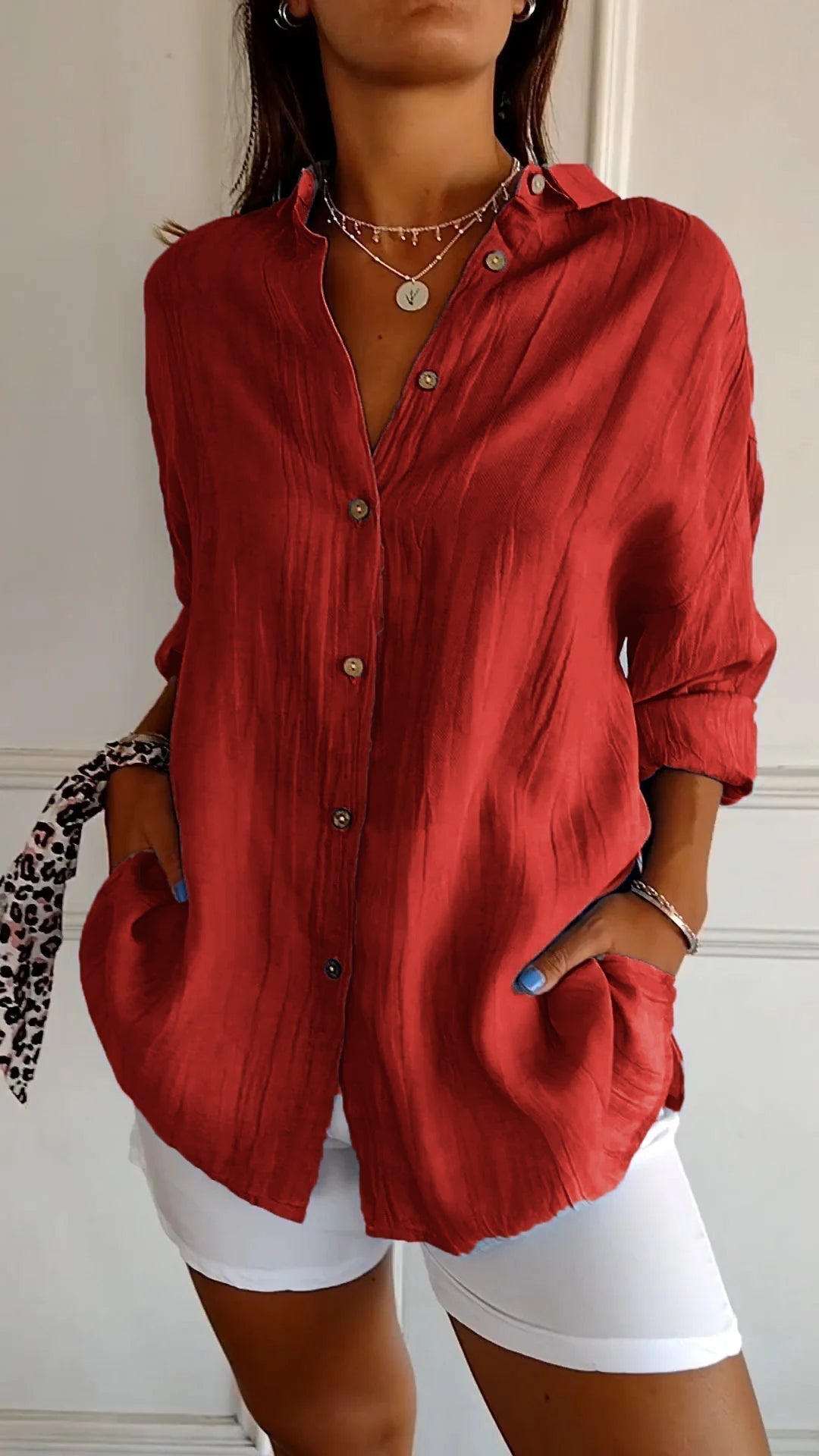 Women's Button Down Shirt made of Cotton