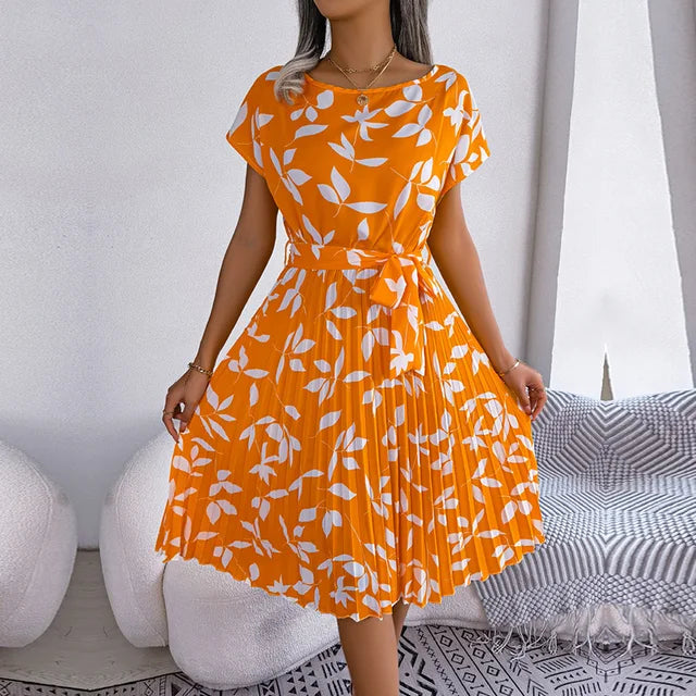 Women's spring dress with floral design
