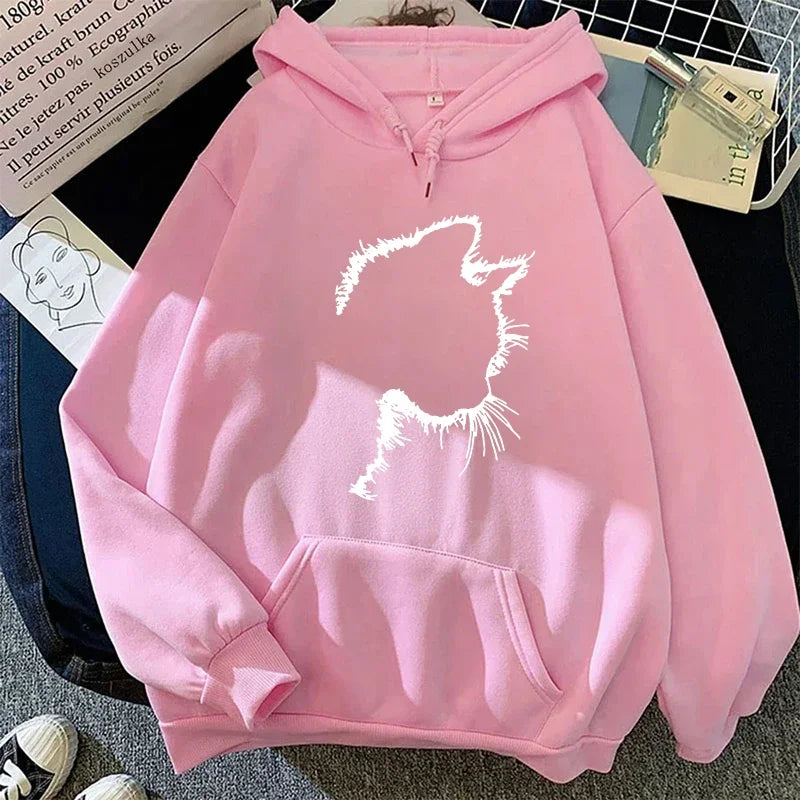 Women's hoodie with cat motif