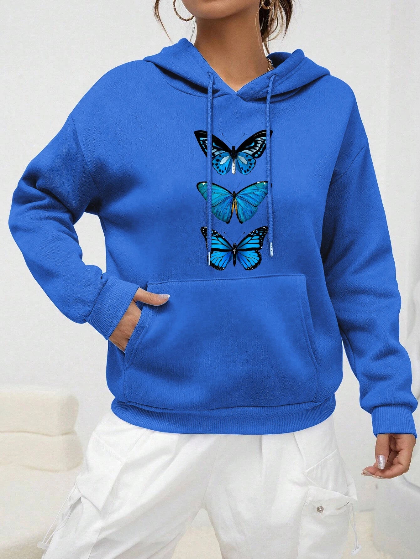 Women's hoodie with butterfly design