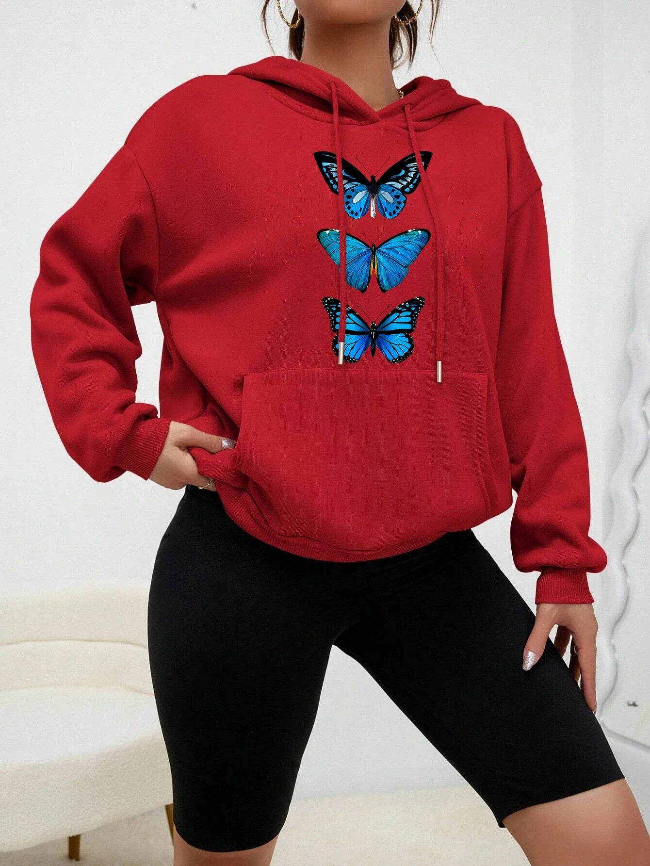 Women's hoodie with butterfly design