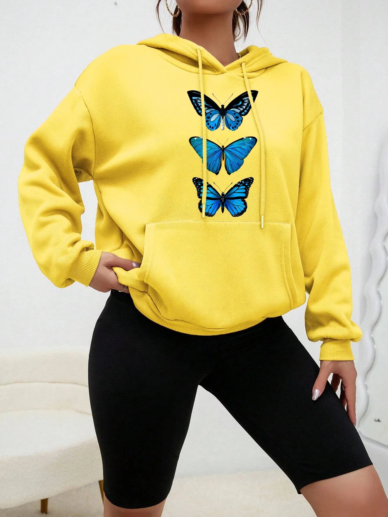 Women's hoodie with butterfly design