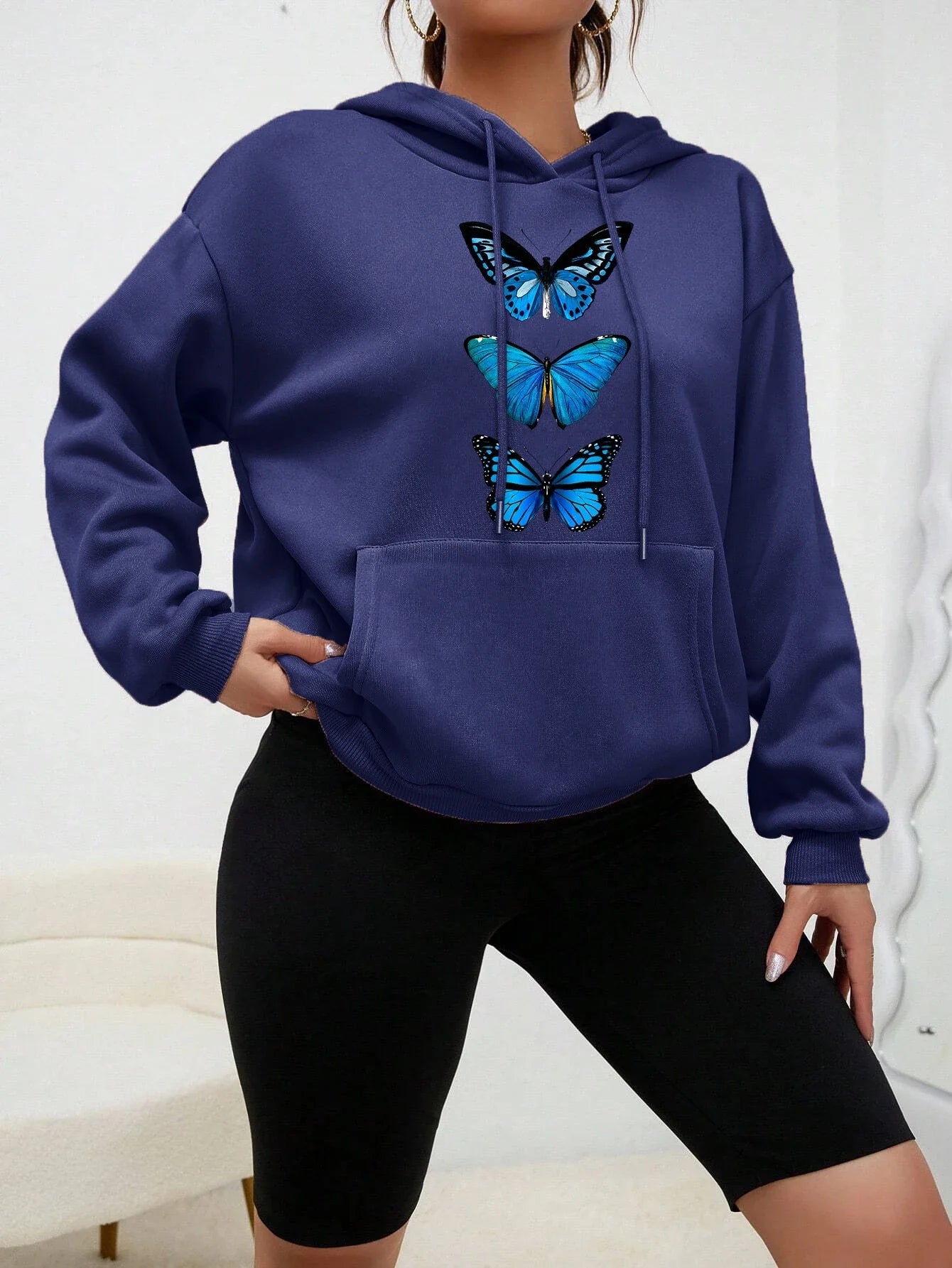 Women's hoodie with butterfly design