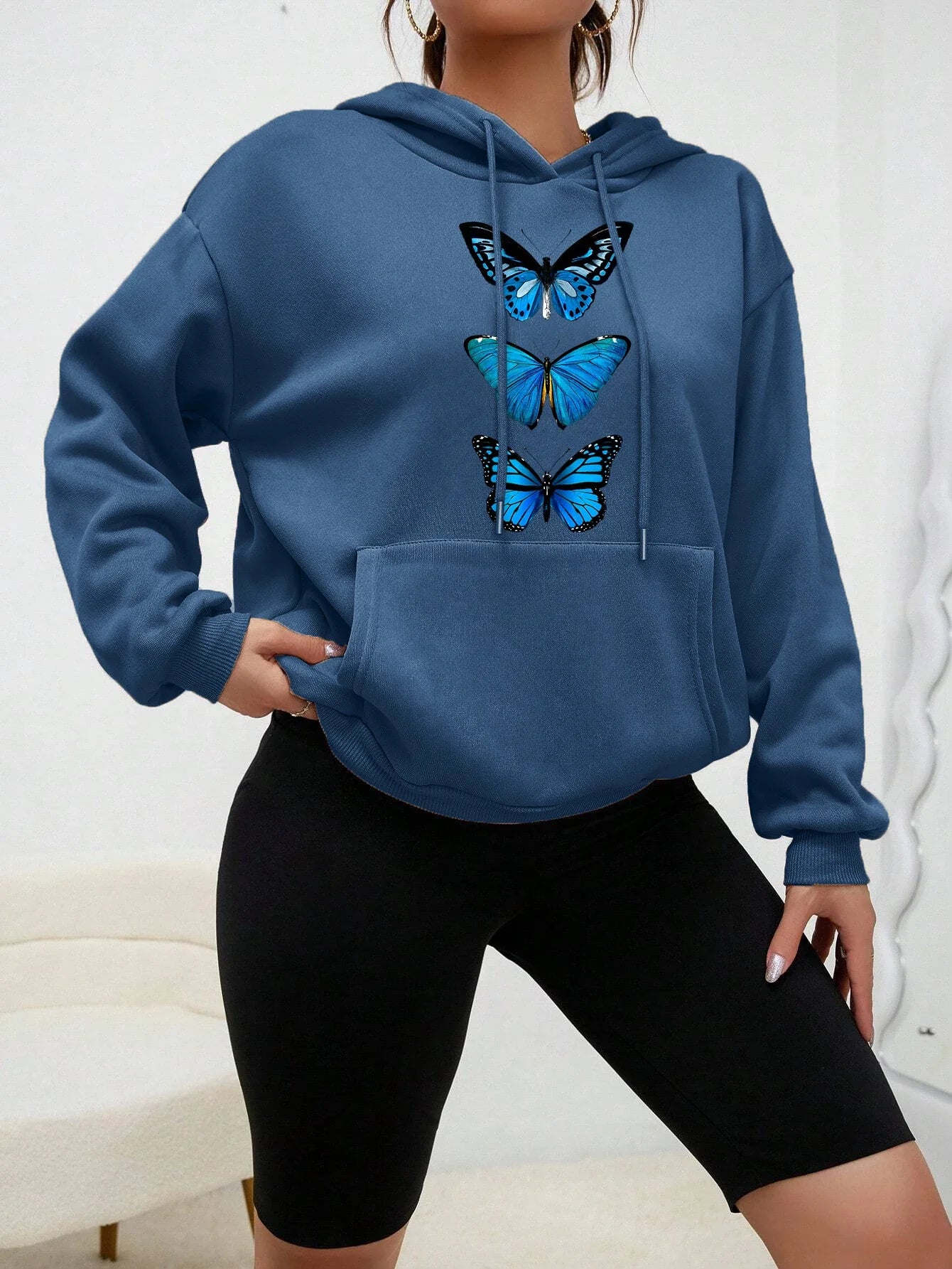 Women's hoodie with butterfly design