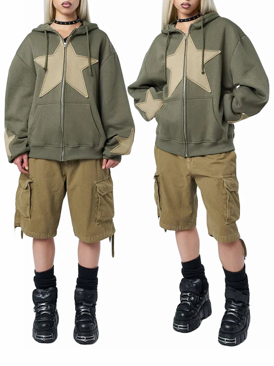 Women's cardigan with star print