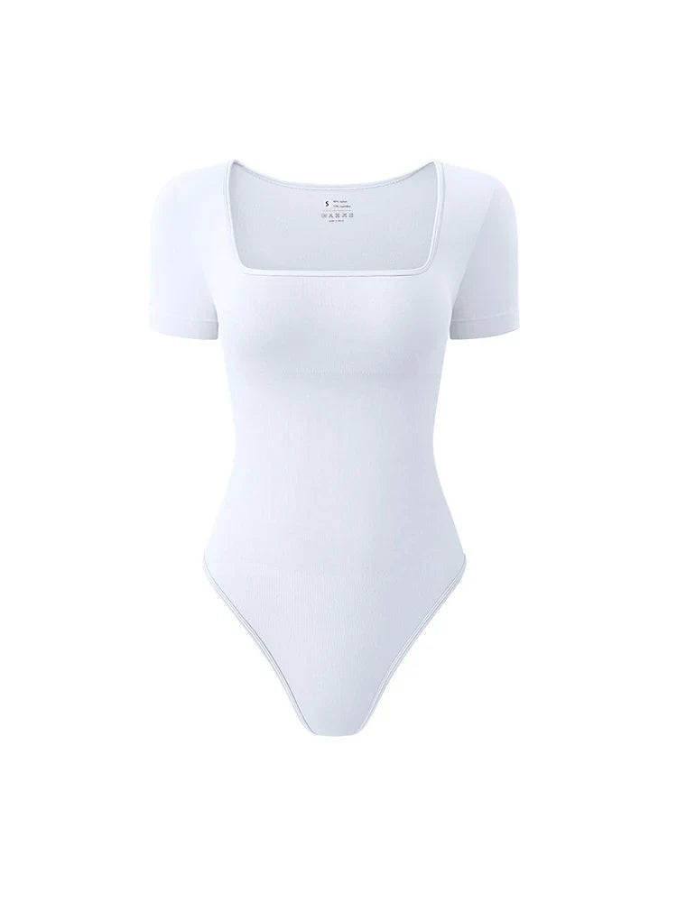 Women's Seamless Bodysuit with Short Sleeves
