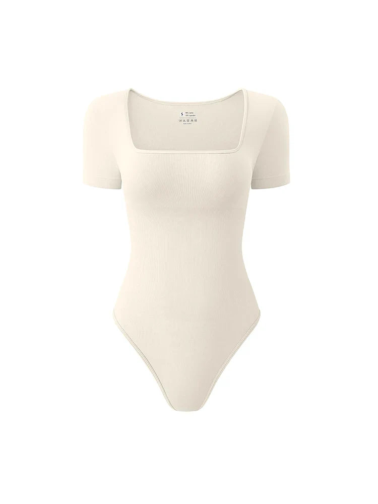 Women's Seamless Bodysuit with Short Sleeves