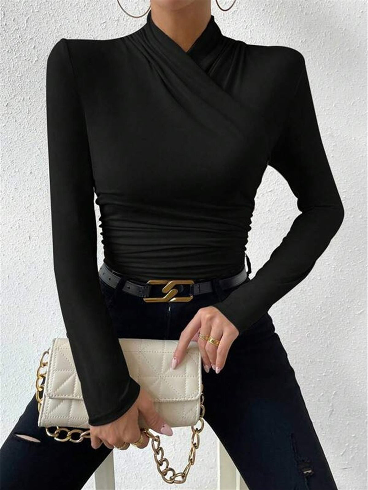 Women's top with elegant wrap design