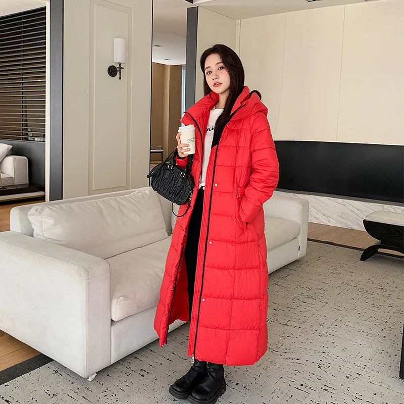 Women's winter down jacket with hood